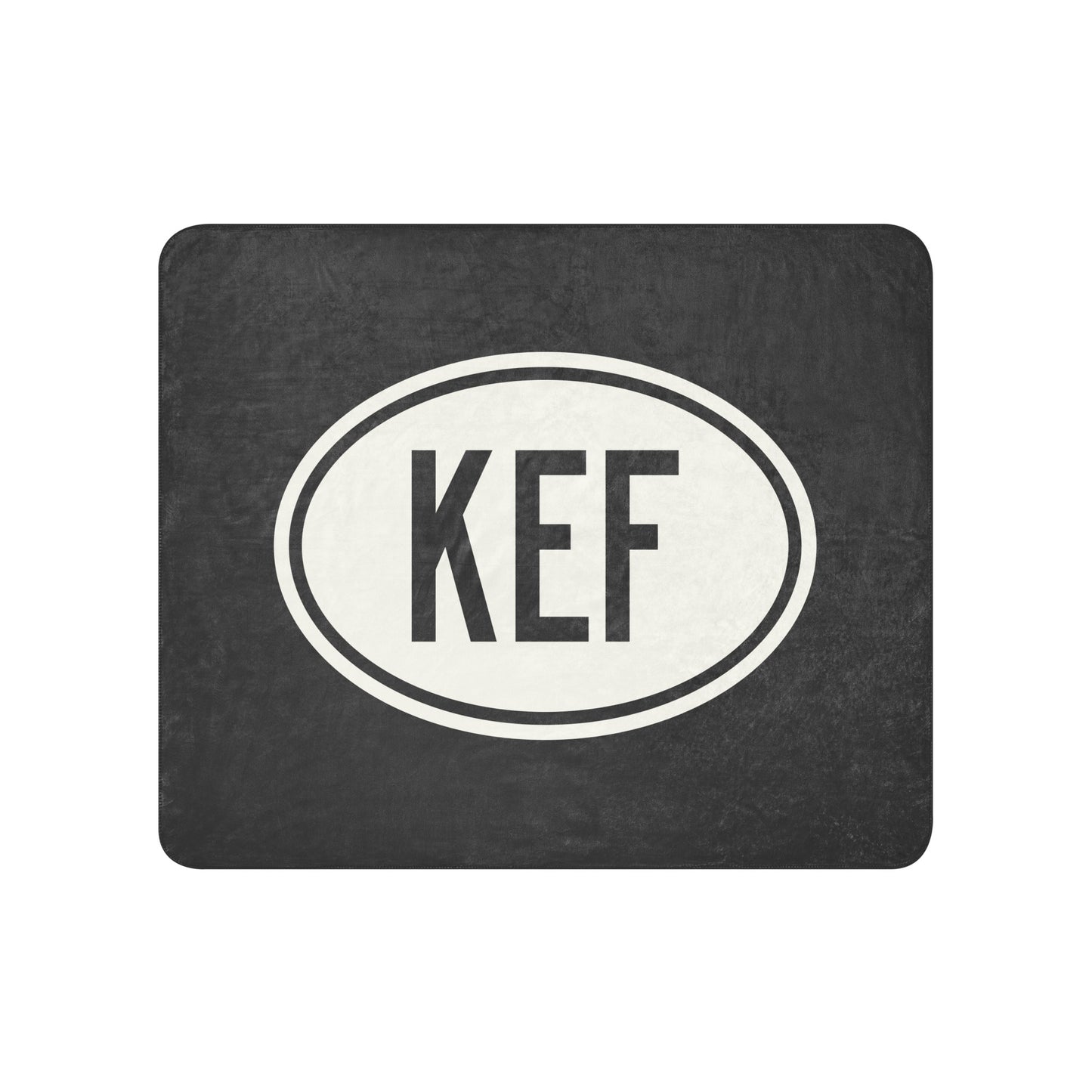Unique Travel Gift Sherpa Blanket - White Oval • KEF Reykjavik Souvenir • YHM Designs - Image 01
