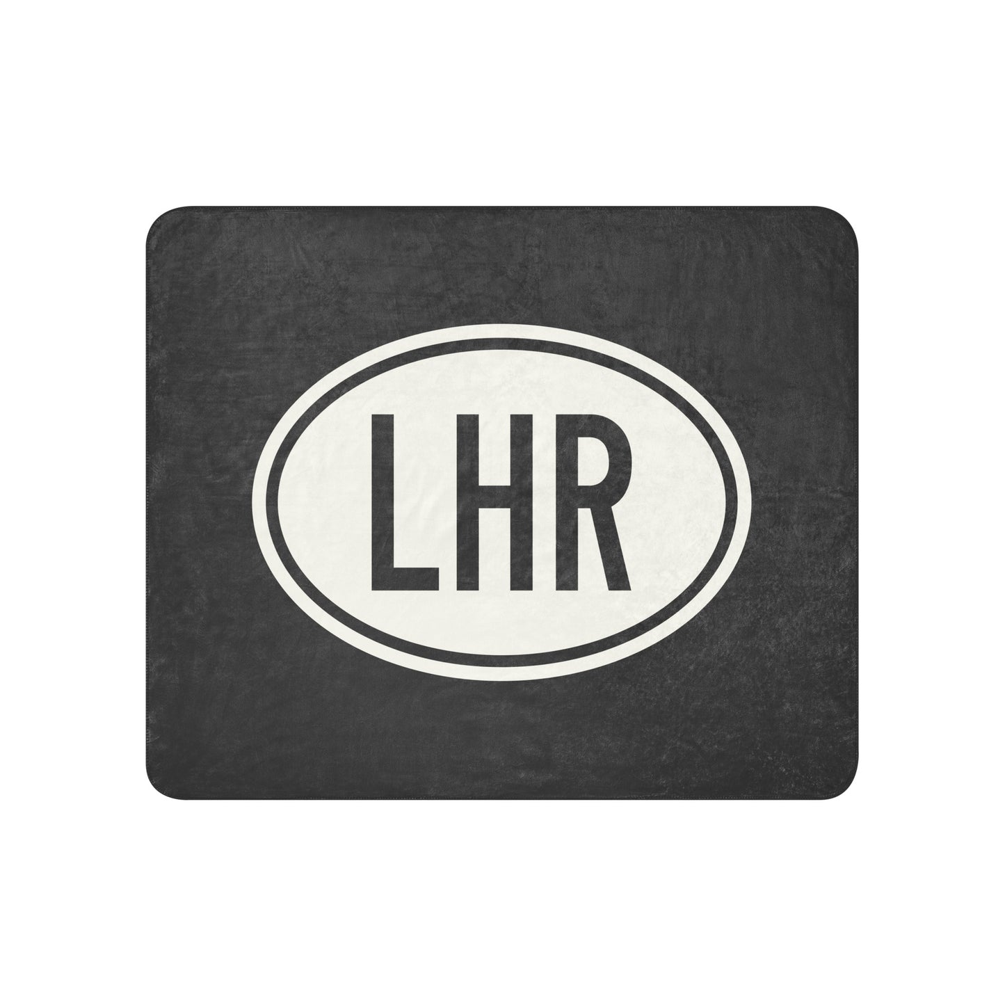 Unique Travel Gift Sherpa Blanket - White Oval • LHR London Souvenir • YHM Designs - Image 01