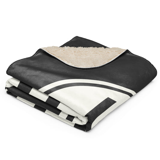 LOU Louisville Sherpa Blanket • Eclipse Grey with Oval Car Sticker Design • YHM Designs - Image 02