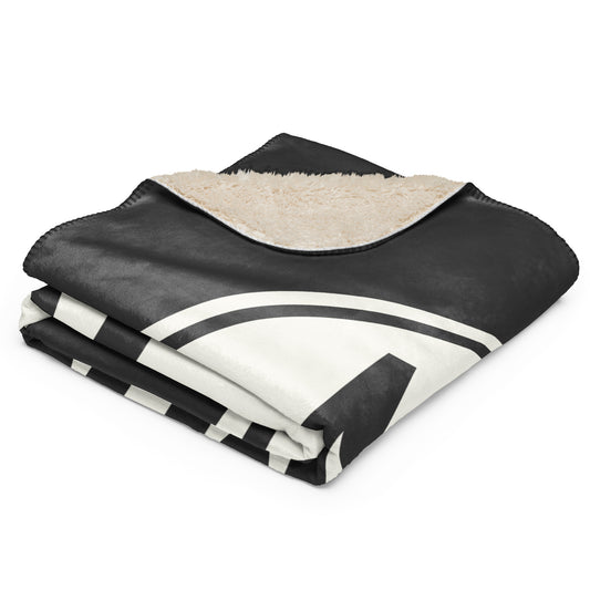 MNL Manila Sherpa Blanket • Eclipse Grey with Oval Car Sticker Design • YHM Designs - Image 02