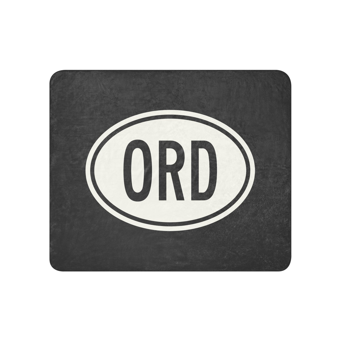 Unique Travel Gift Sherpa Blanket - White Oval • ORD Chicago Souvenir • YHM Designs - Image 01