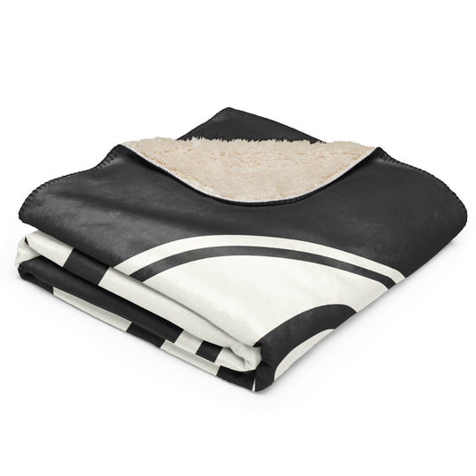 OSL Oslo Sherpa Blanket • Eclipse Grey with Oval Car Sticker Design • YHM Designs - Image 02