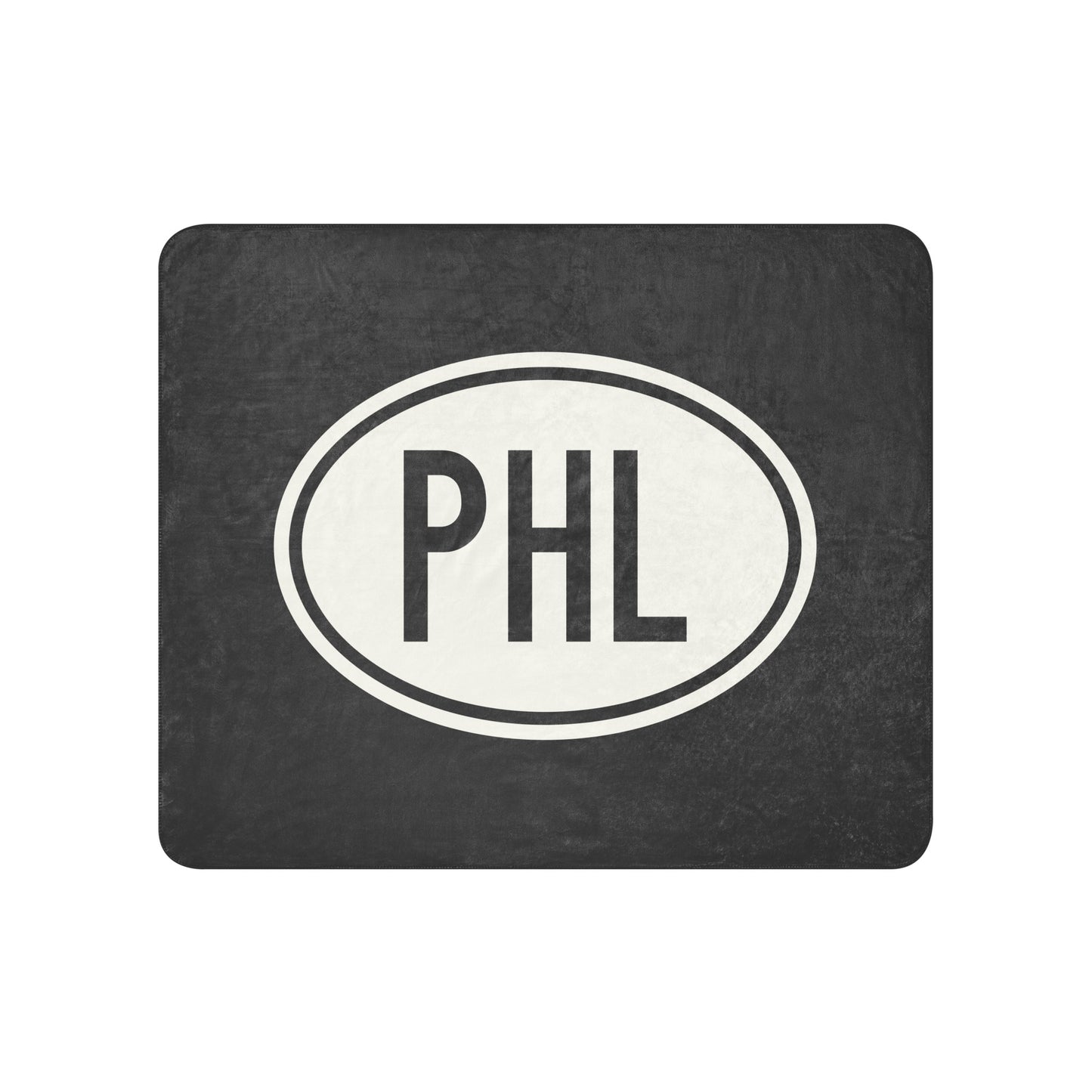 Unique Travel Gift Sherpa Blanket - White Oval • PHL Philadelphia Souvenir • YHM Designs - Image 01