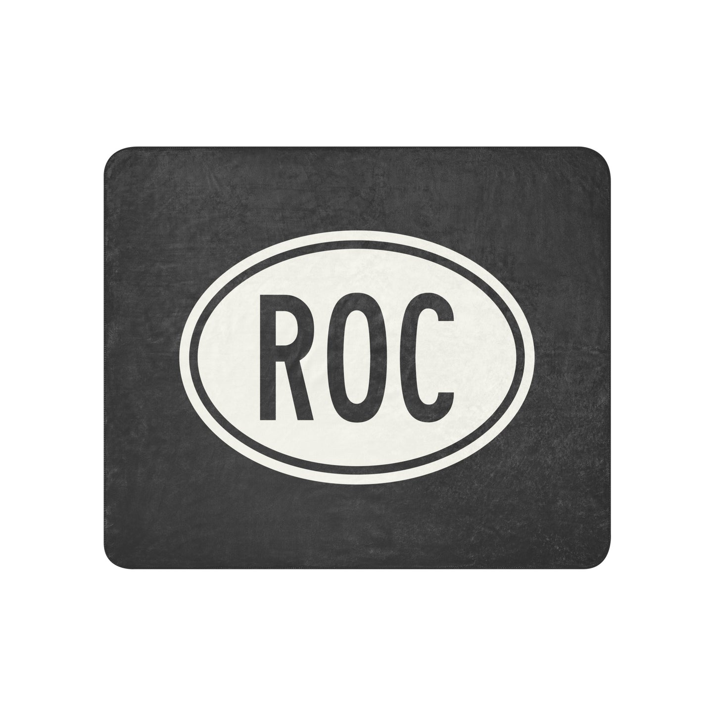 Unique Travel Gift Sherpa Blanket - White Oval • ROC Rochester Souvenir • YHM Designs - Image 01