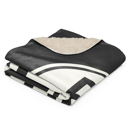 ROC Rochester Sherpa Blanket • Eclipse Grey with Oval Car Sticker Design • YHM Designs - Image 02