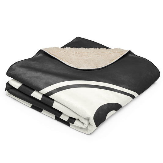 SEA Seattle Sherpa Blanket • Eclipse Grey with Oval Car Sticker Design • YHM Designs - Image 02