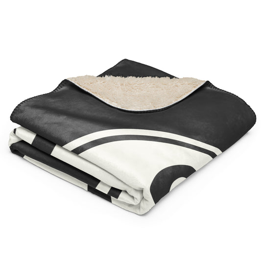Unique Travel Gift Sherpa Blanket - White Oval • SJC San Jose • YHM Designs - Image 02