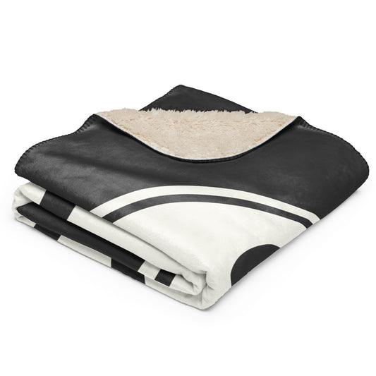 STL St. Louis Sherpa Blanket • Eclipse Grey with Oval Car Sticker Design • YHM Designs - Image 02