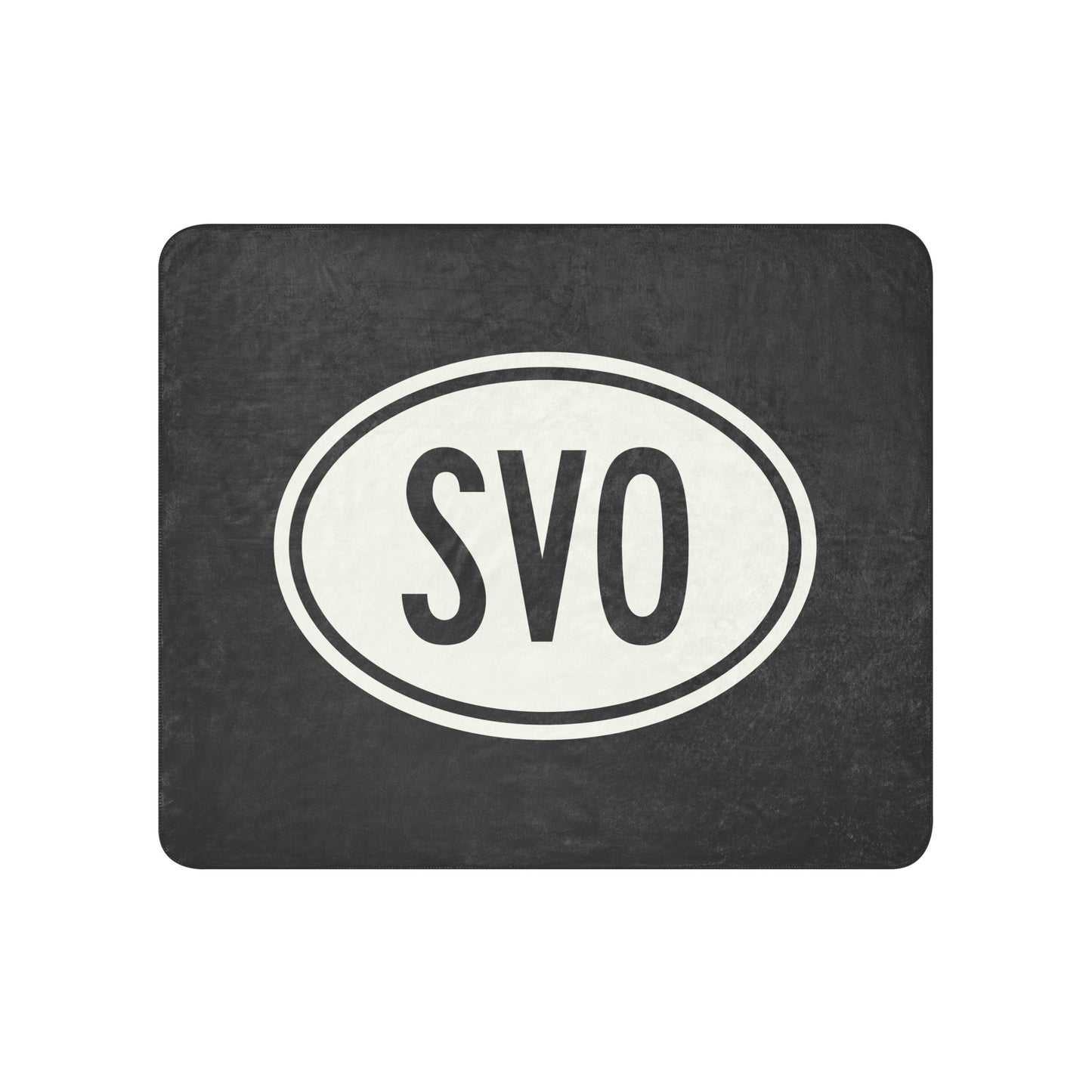 Unique Travel Gift Sherpa Blanket - White Oval • SVO Moscow Souvenir • YHM Designs - Image 01