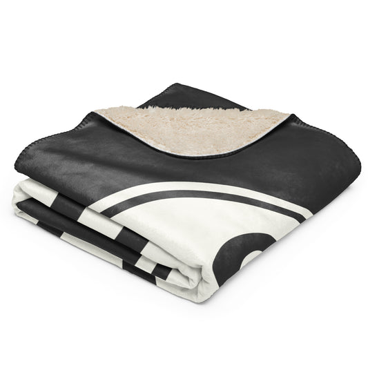 SYD Sydney Sherpa Blanket • Eclipse Grey with Oval Car Sticker Design • YHM Designs - Image 02