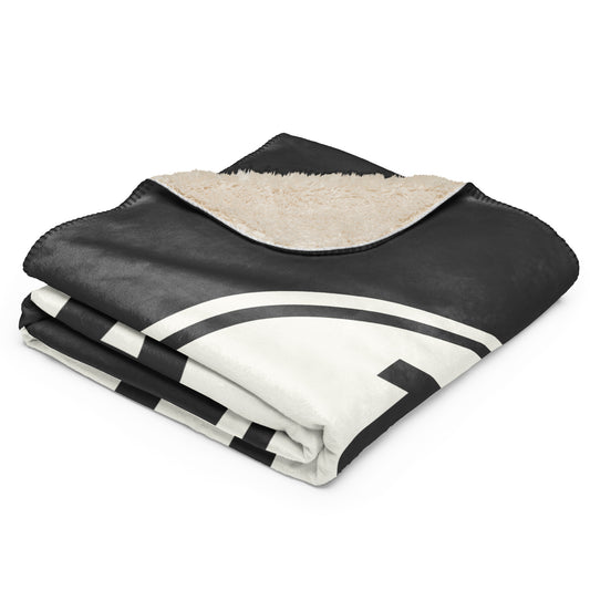 TPA Tampa Sherpa Blanket • Eclipse Grey with Oval Car Sticker Design • YHM Designs - Image 02