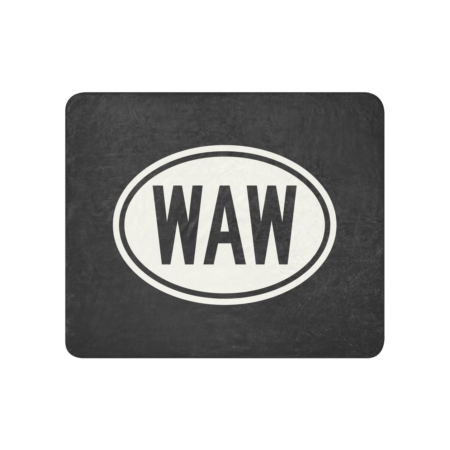 Unique Travel Gift Sherpa Blanket - White Oval • WAW Warsaw Souvenir • YHM Designs - Image 01