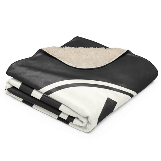 Unique Travel Gift Sherpa Blanket - White Oval • YEG Edmonton • YHM Designs - Image 02