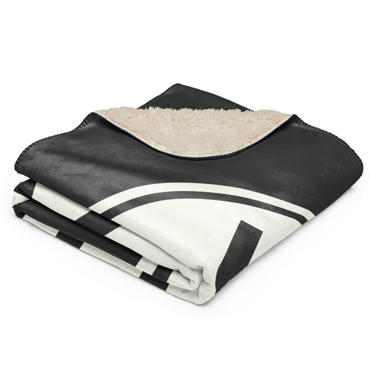 YHZ Halifax Sherpa Blanket • Eclipse Grey with Oval Car Sticker Design • YHM Designs - Image 02