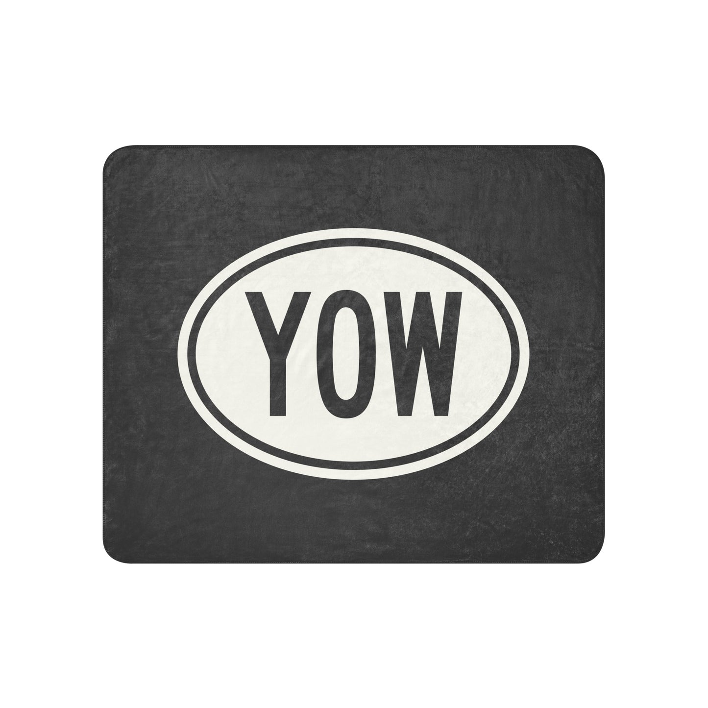 YOW Ottawa Sherpa Blanket • Eclipse Grey with Oval Car Sticker Design • YHM Designs - Image 01