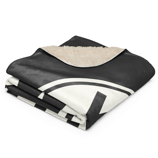 Unique Travel Gift Sherpa Blanket - White Oval • YOW Ottawa • YHM Designs - Image 02