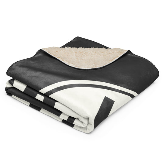 Unique Travel Gift Sherpa Blanket - White Oval • YQR Regina • YHM Designs - Image 02
