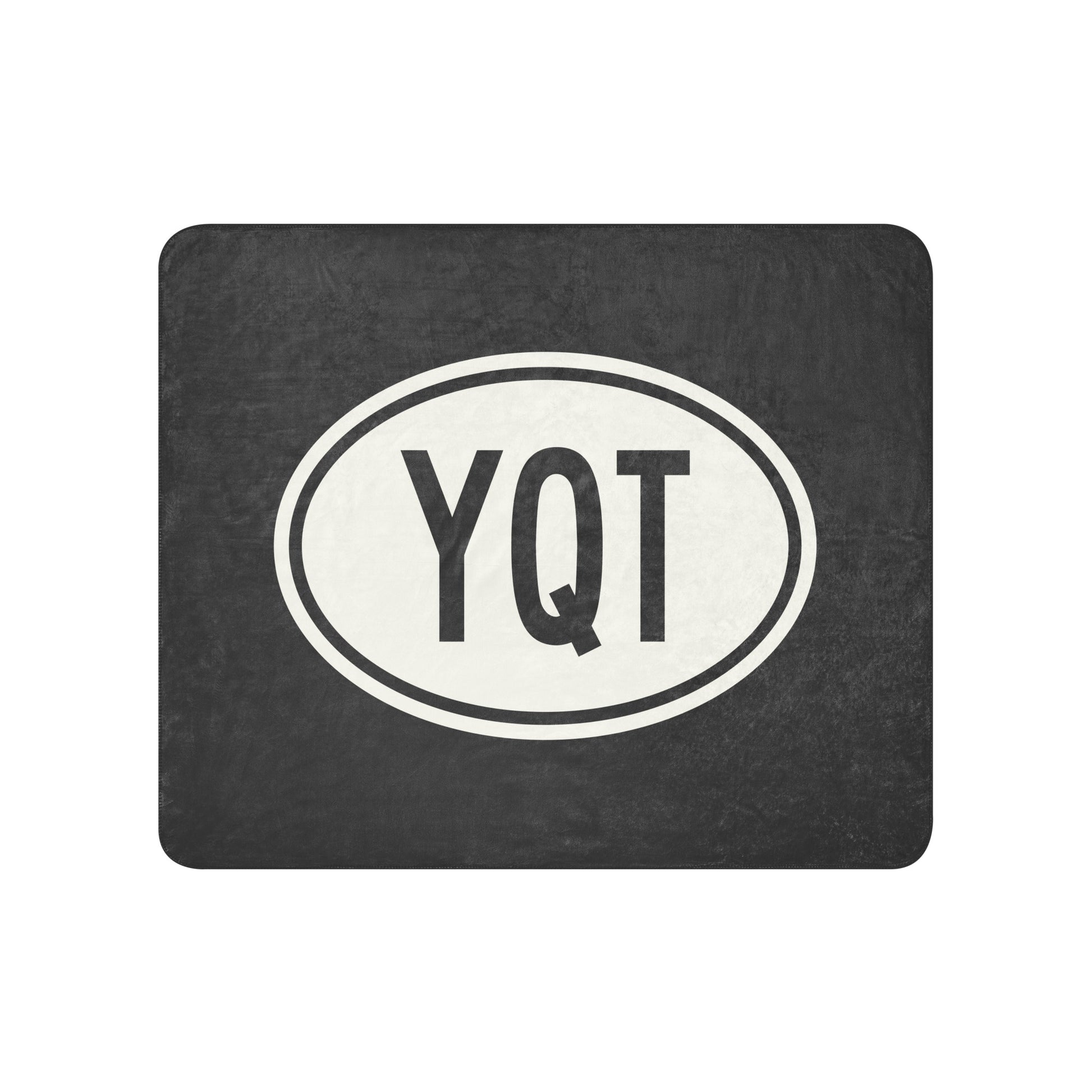 YQT Thunder Bay Sherpa Blanket • Eclipse Grey with Oval Car Sticker Design • YHM Designs - Image 01