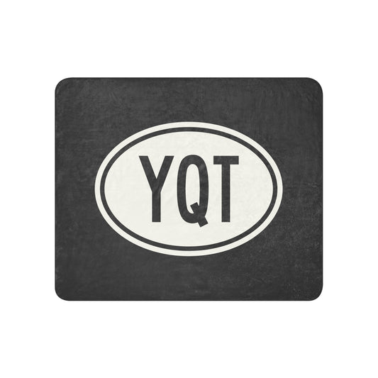 YQT Thunder Bay Sherpa Blanket • Eclipse Grey with Oval Car Sticker Design • YHM Designs - Image 01