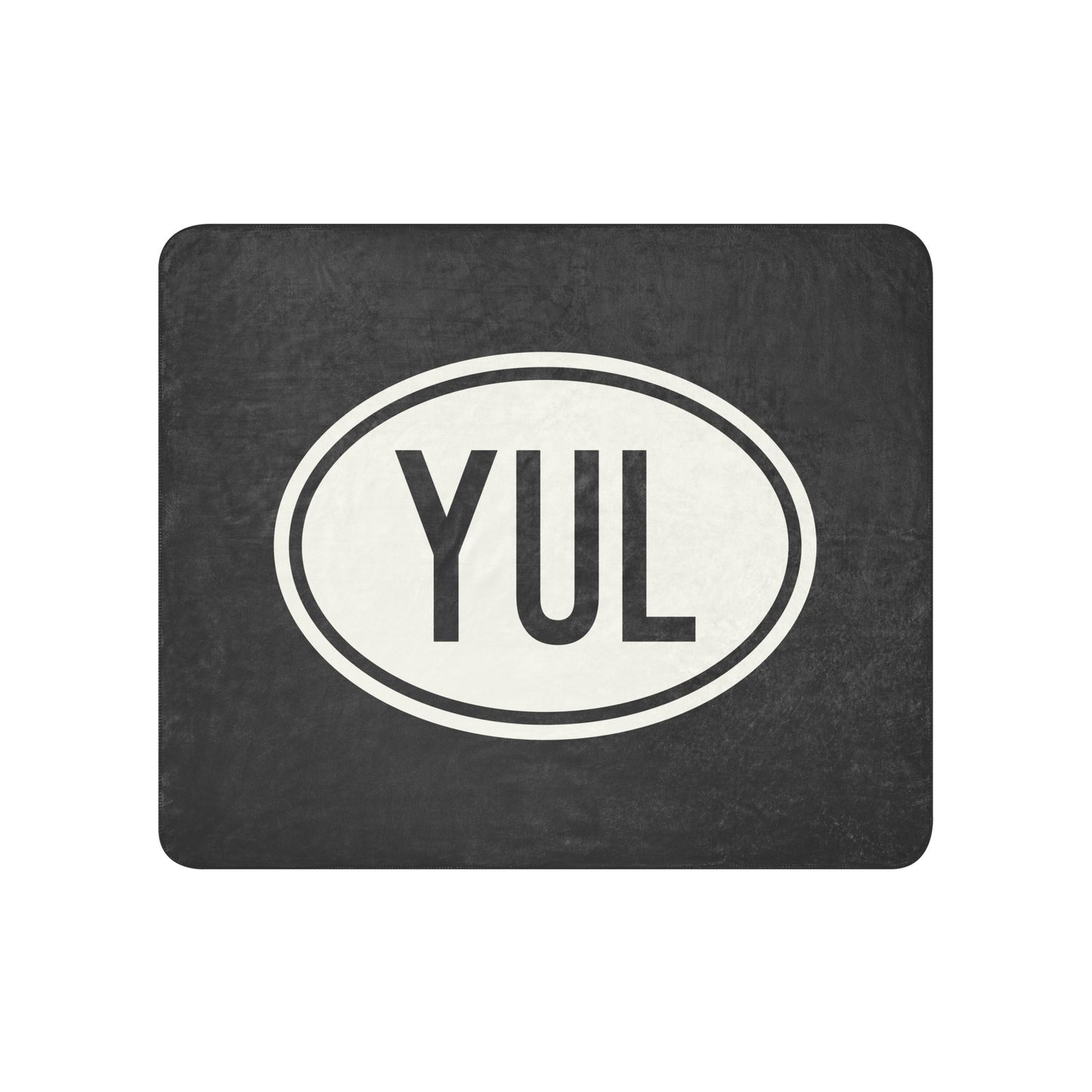 Unique Travel Gift Sherpa Blanket - White Oval • YUL Montreal • YHM Designs - Image 01