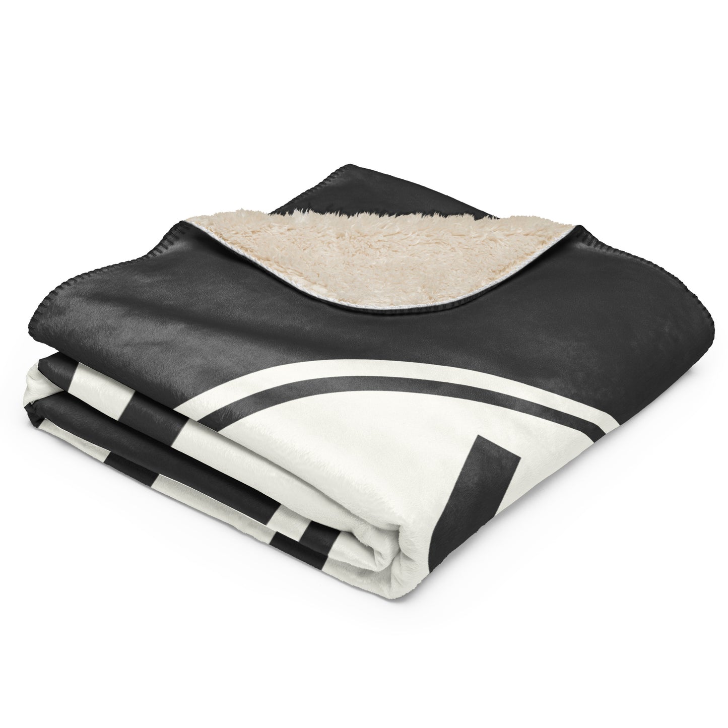 Unique Travel Gift Sherpa Blanket - White Oval • YUL Montreal • YHM Designs - Image 02