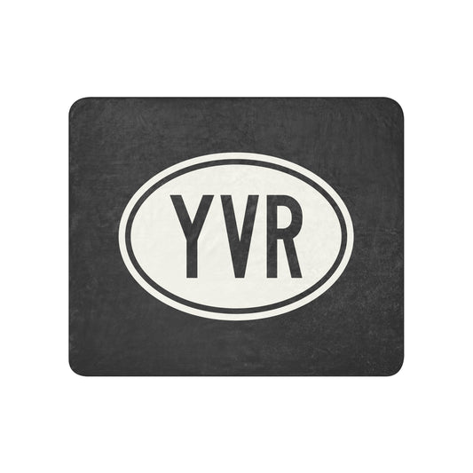 YVR Vancouver Sherpa Blanket • Eclipse Grey with Oval Car Sticker Design • YHM Designs - Image 01