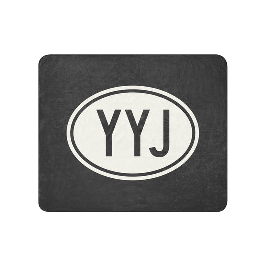 YYJ Victoria Sherpa Blanket • Eclipse Grey with Oval Car Sticker Design • YHM Designs - Image 01