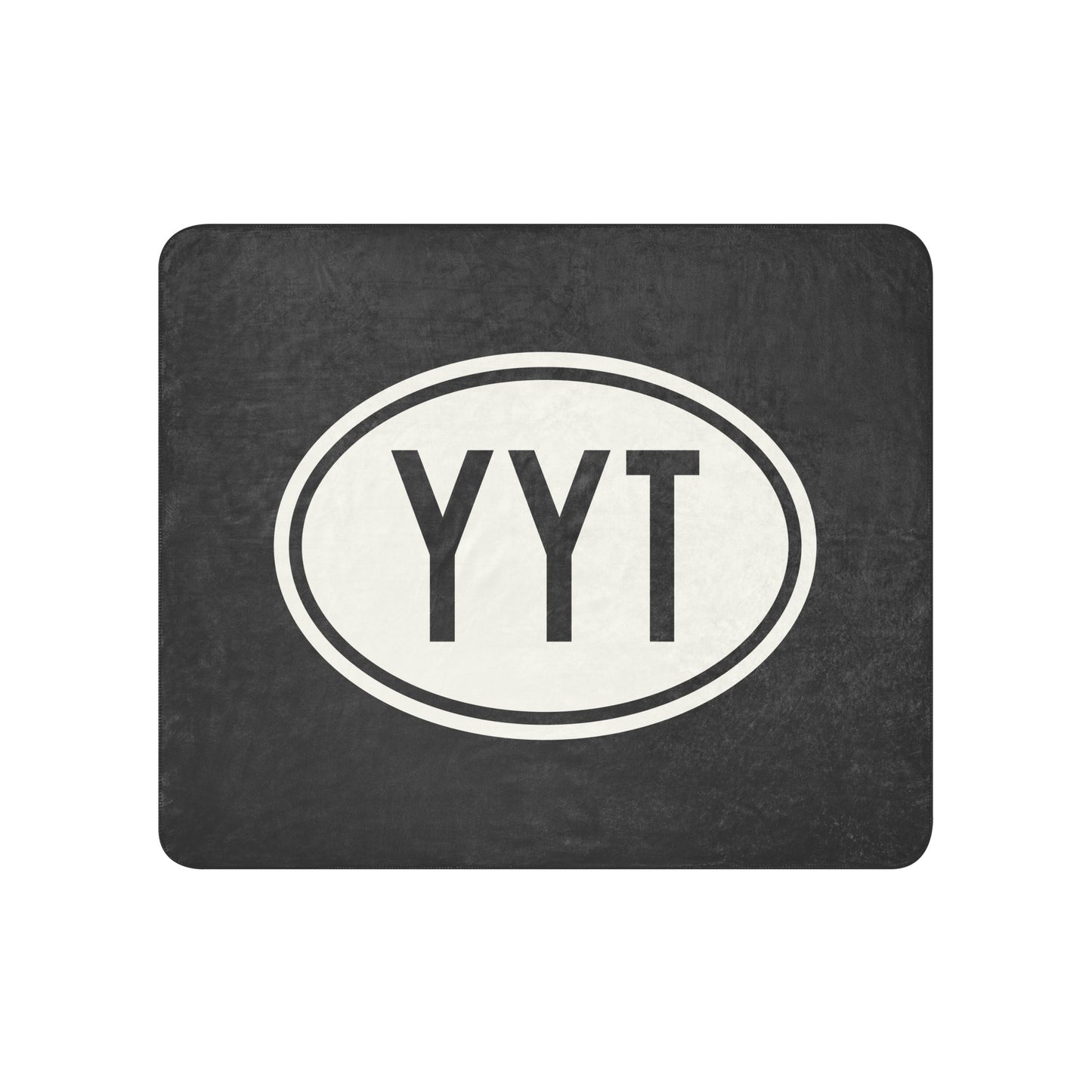 YYT St. John's Sherpa Blanket • Eclipse Grey with Oval Car Sticker Design • YHM Designs - Image 01