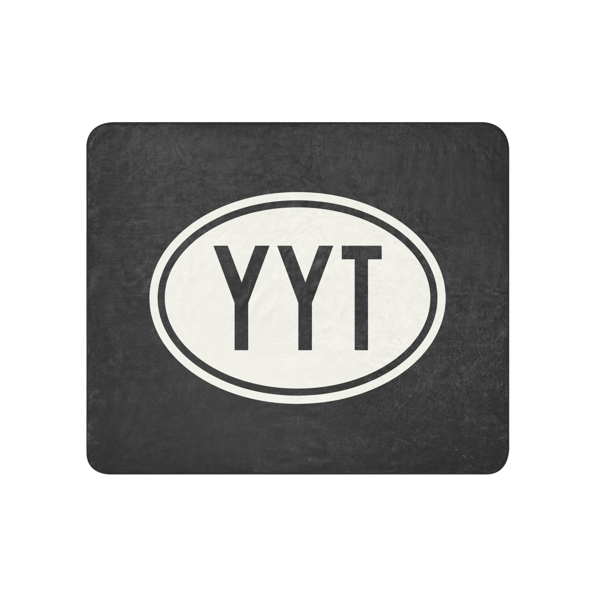 YYT St. John's Sherpa Blanket • Eclipse Grey with Oval Car Sticker Design • YHM Designs - Image 01