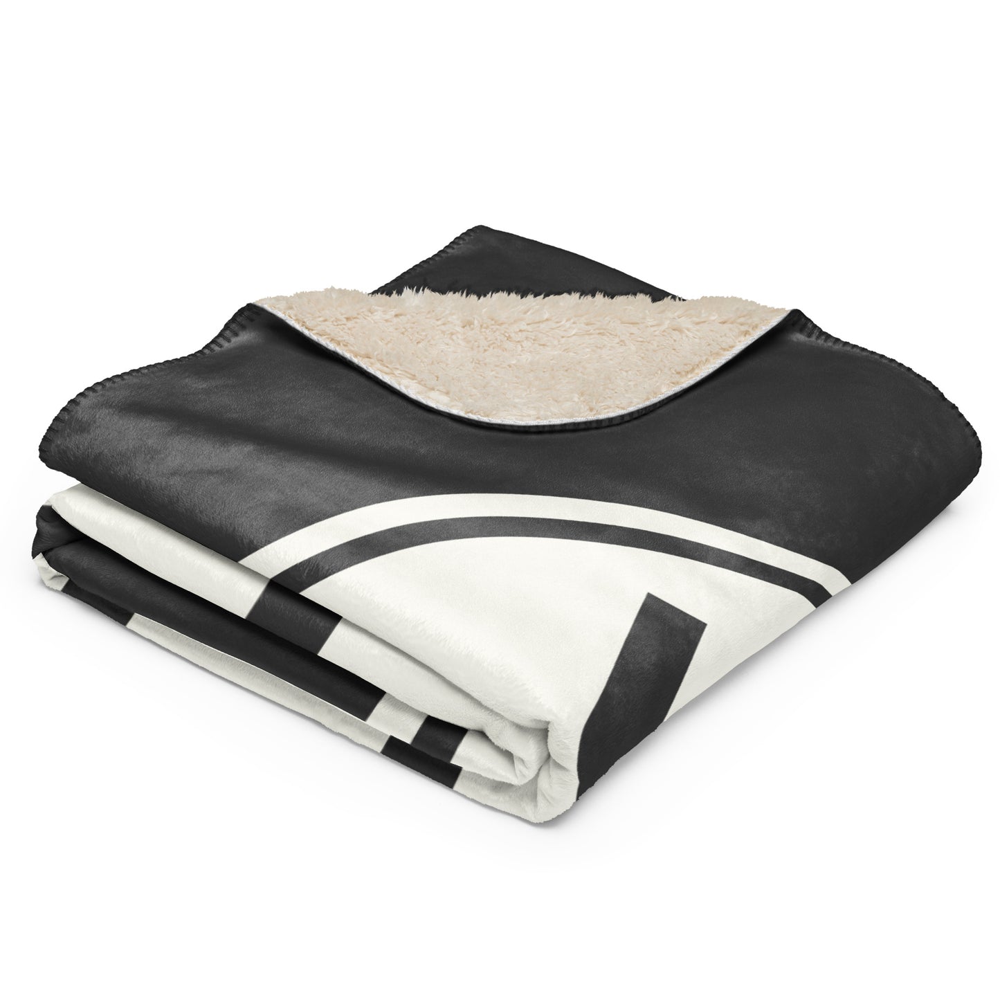 YYT St. John's Sherpa Blanket • Eclipse Grey with Oval Car Sticker Design • YHM Designs - Image 02