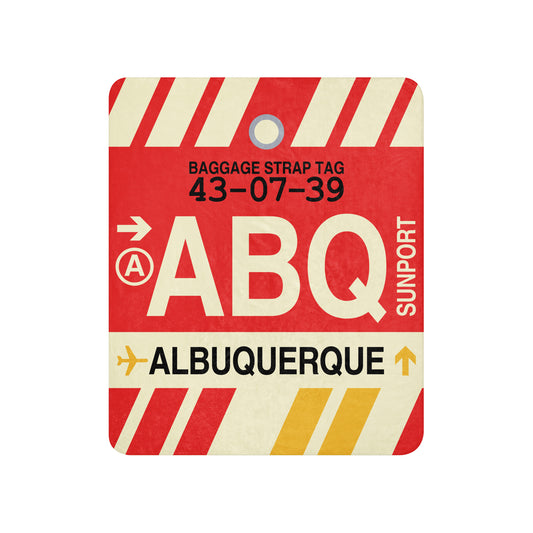 ABQ Albuquerque Sherpa Blanket • Jet Age Baggage Tag Design • YHM Designs - Image 01
