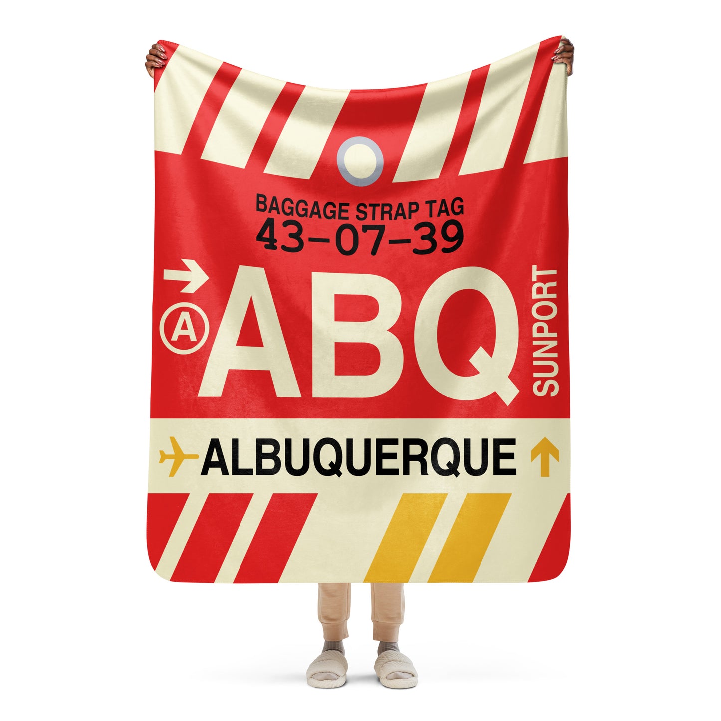 Travel Gift Sherpa Blanket • ABQ Albuquerque • YHM Designs - Image 05