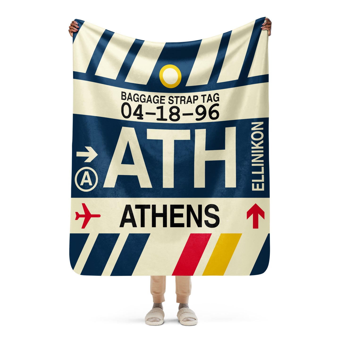 Travel Gift Sherpa Blanket • ATH Athens Souvenir • YHM Designs - Image 05