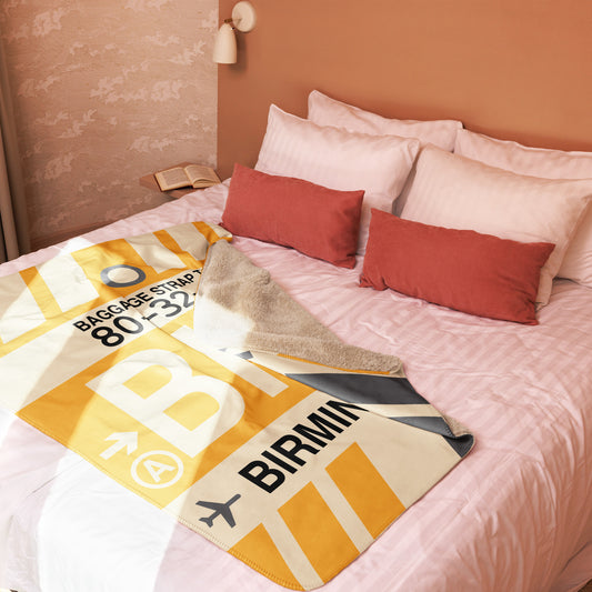 Travel Gift Sherpa Blanket • BHX Birmingham • YHM Designs - Image 02