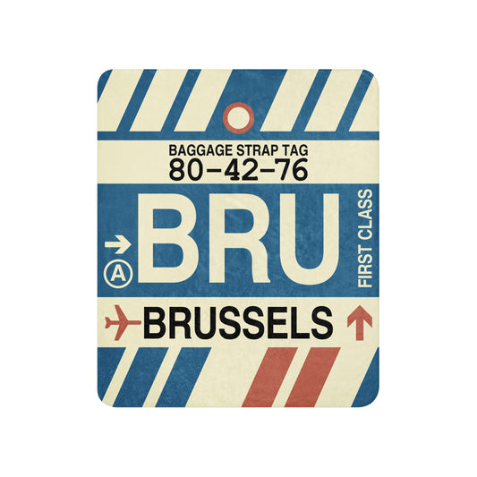Travel Gift Sherpa Blanket • BRU Brussels • YHM Designs - Image 01