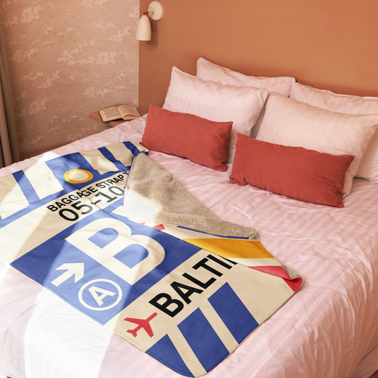 BWI Baltimore Sherpa Blanket • Jet Age Baggage Tag Design • YHM Designs - Image 02