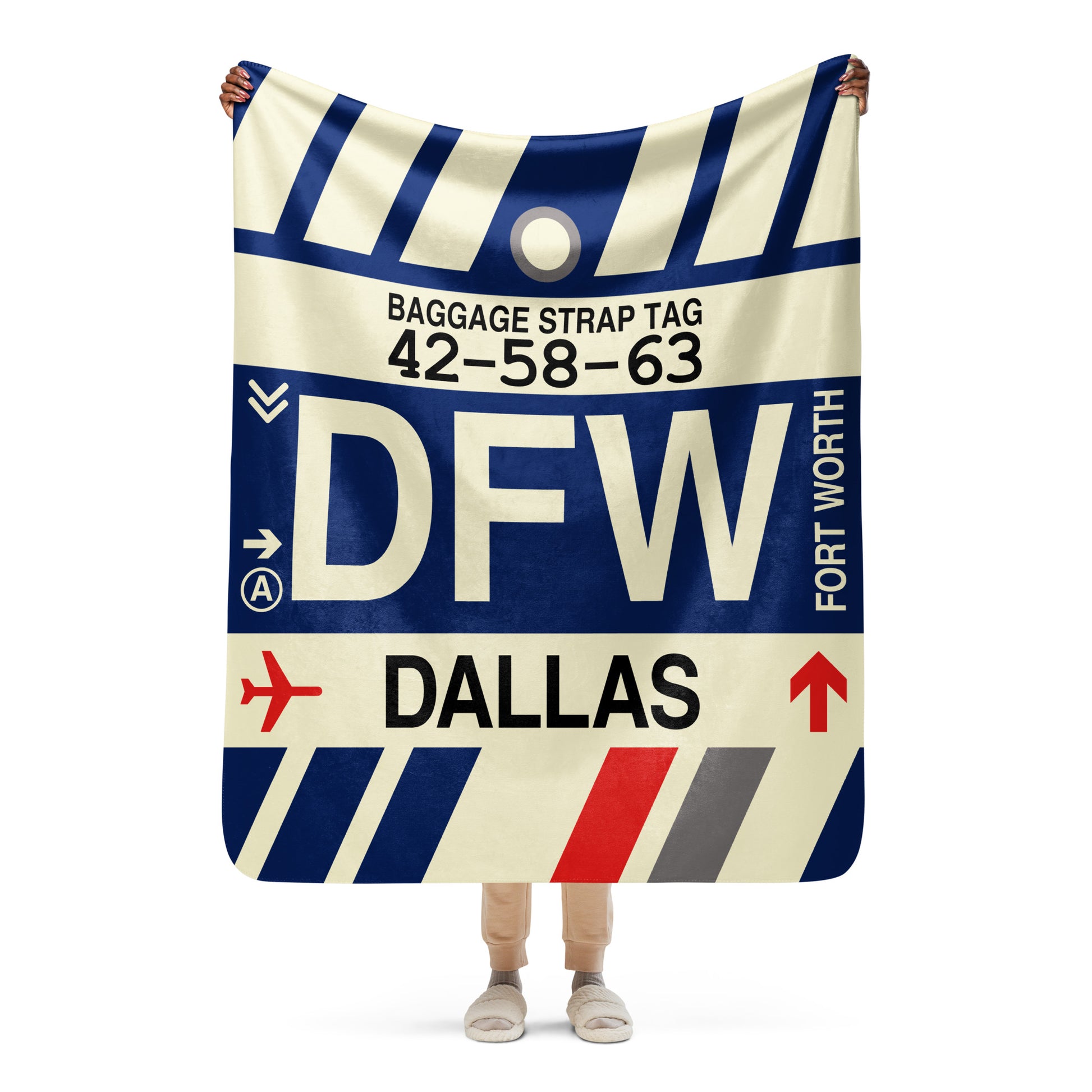 Travel Gift Sherpa Blanket • DFW Dallas • YHM Designs - Image 05