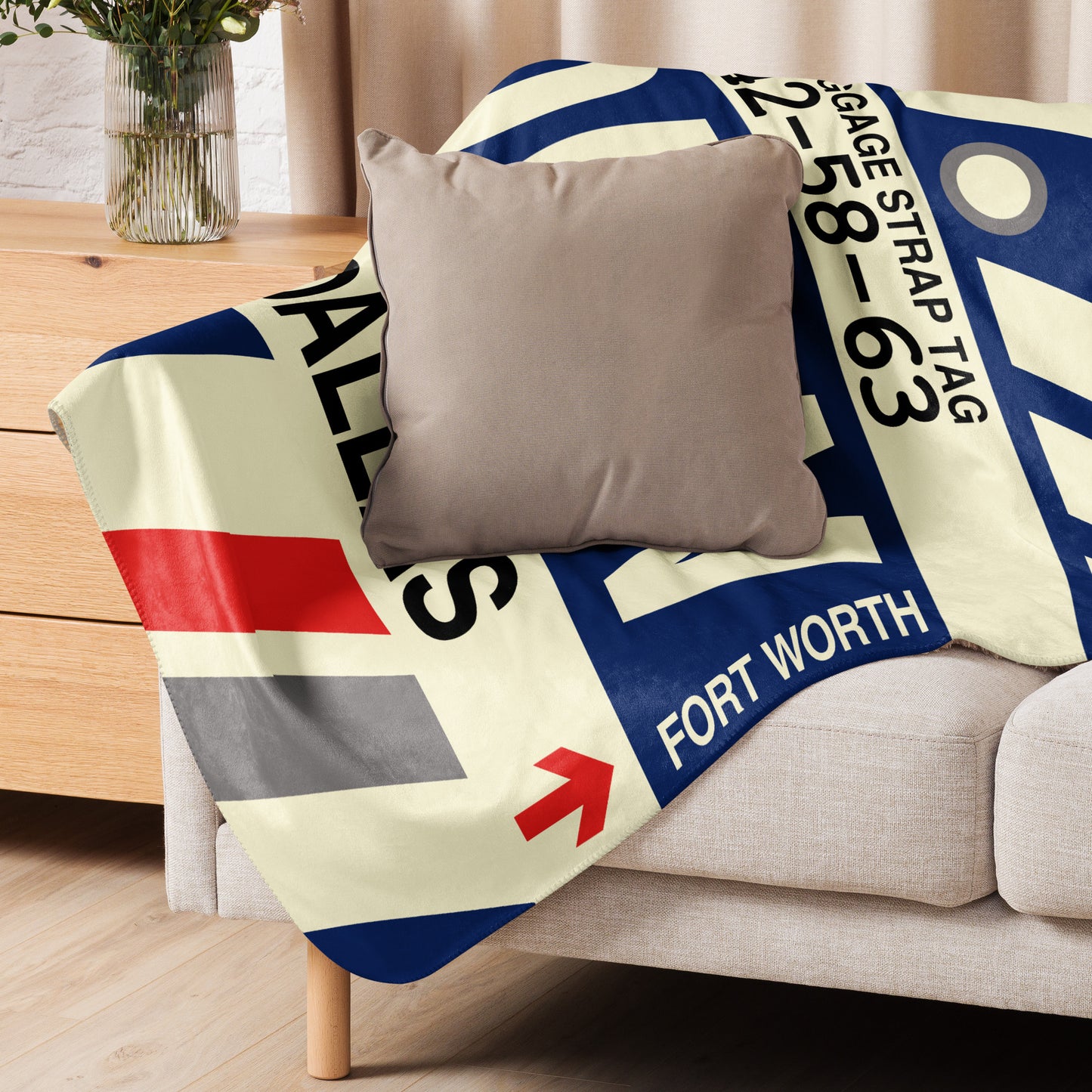 Travel Gift Sherpa Blanket • DFW Dallas Souvenir • YHM Designs - Image 06