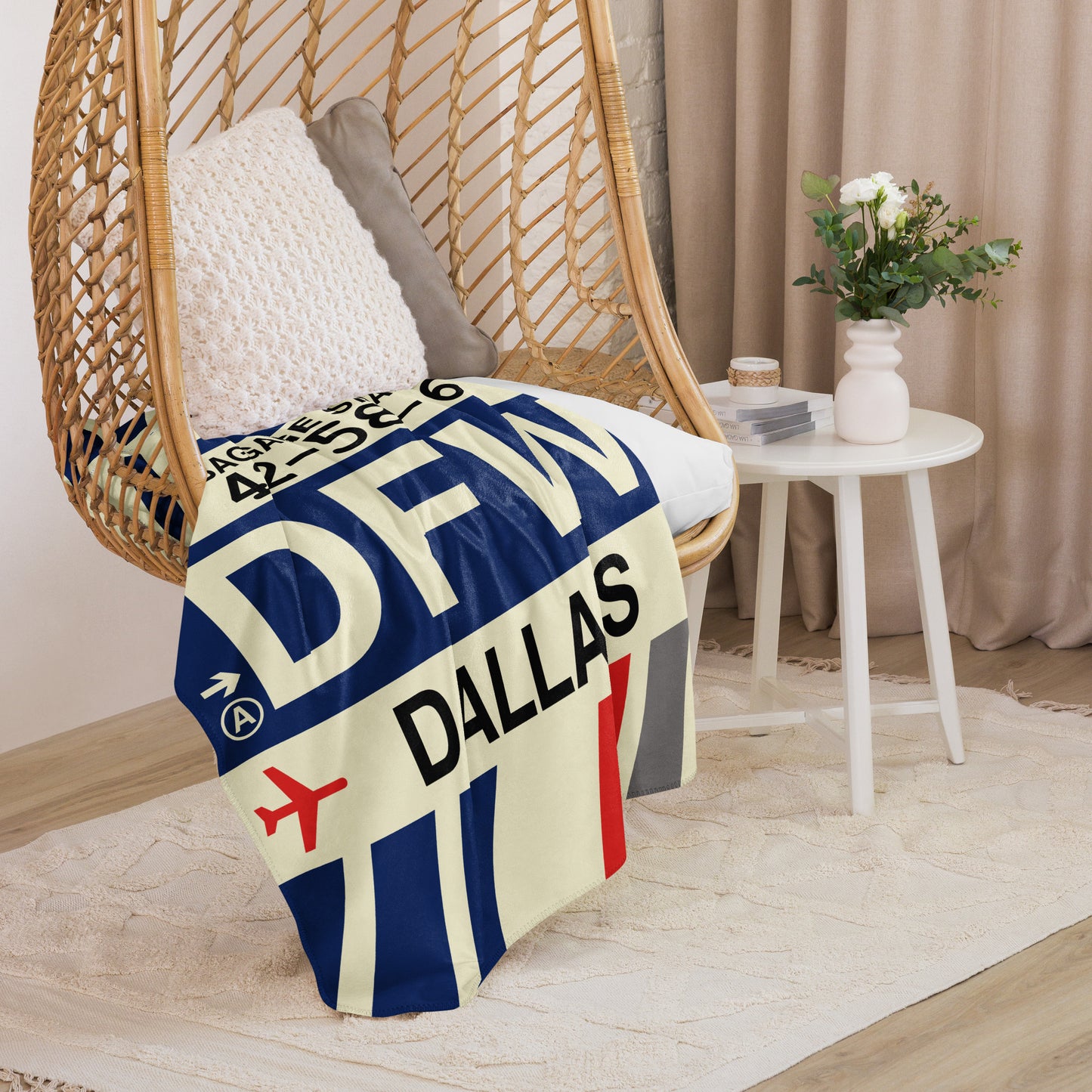 Travel Gift Sherpa Blanket • DFW Dallas Souvenir • YHM Designs - Image 07