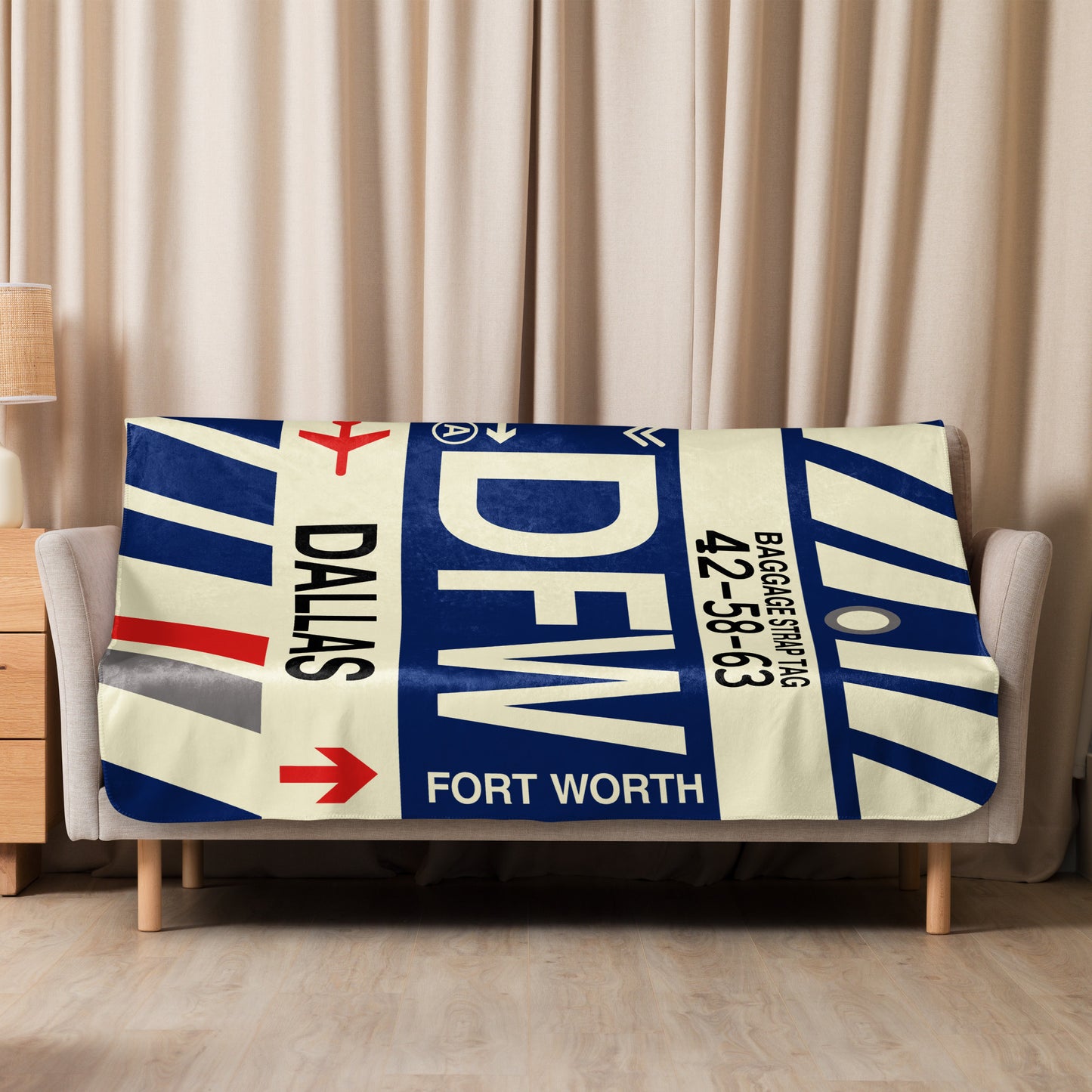 Travel Gift Sherpa Blanket • DFW Dallas Souvenir • YHM Designs - Image 08