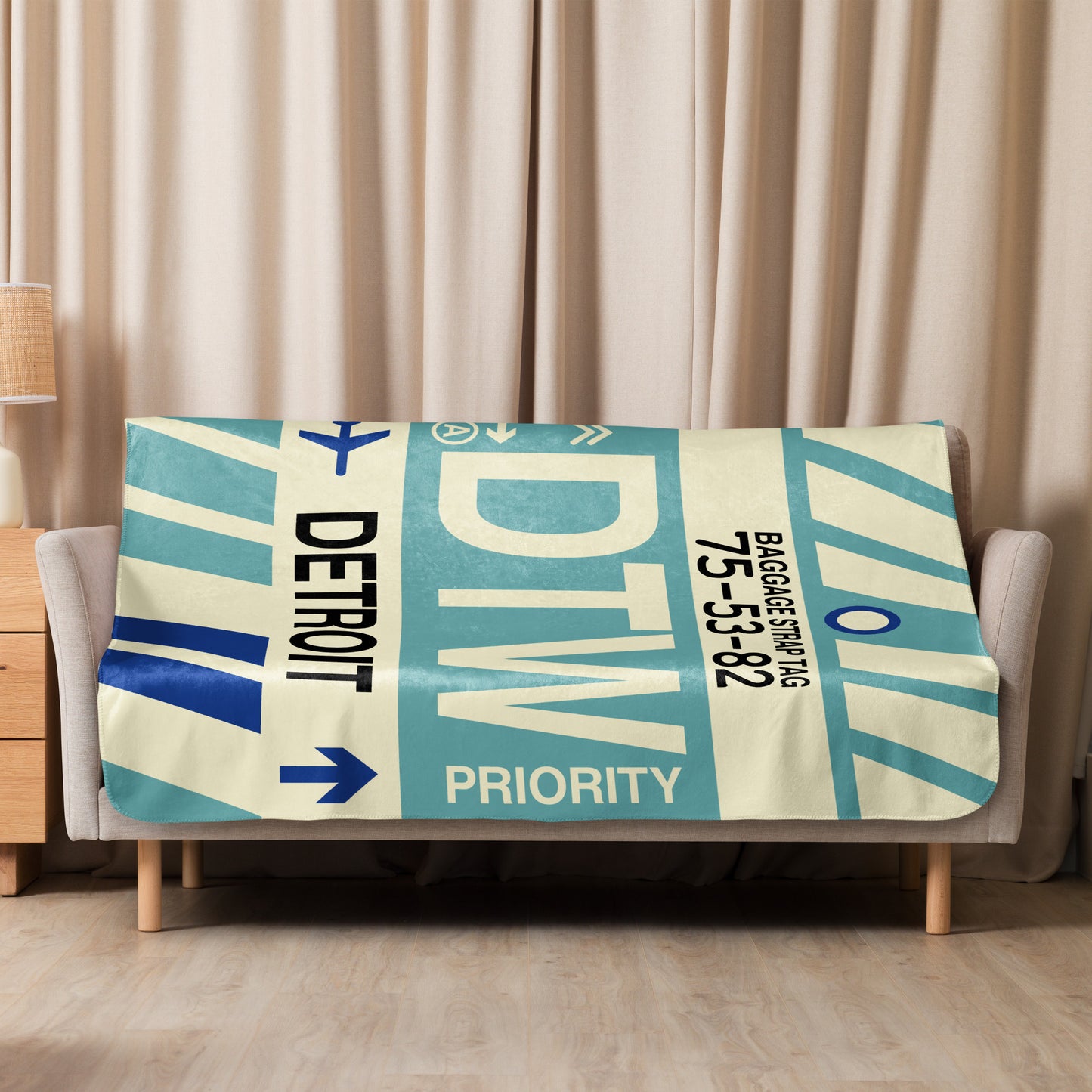 Travel Gift Sherpa Blanket • DTW Detroit • YHM Designs - Image 08