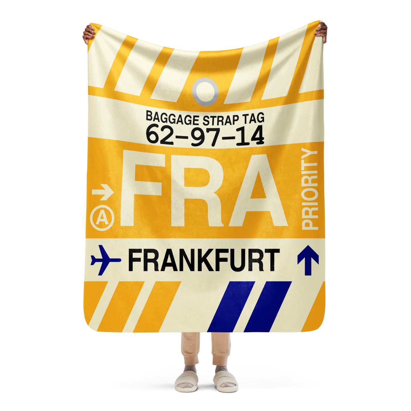 Travel Gift Sherpa Blanket • FRA Frankfurt Souvenir • YHM Designs - Image 05