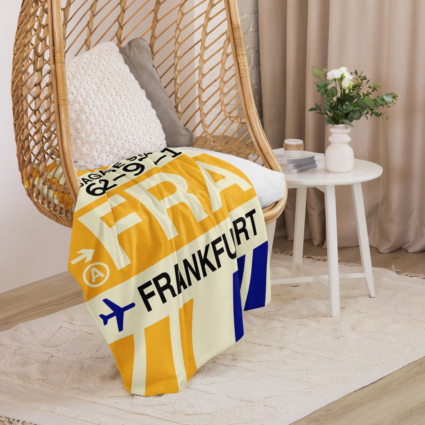 Travel Gift Sherpa Blanket • FRA Frankfurt Souvenir • YHM Designs - Image 07