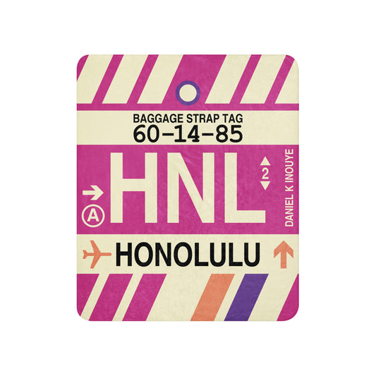 HNL Honolulu Sherpa Blanket • Jet Age Baggage Tag Design • YHM Designs - Image 01