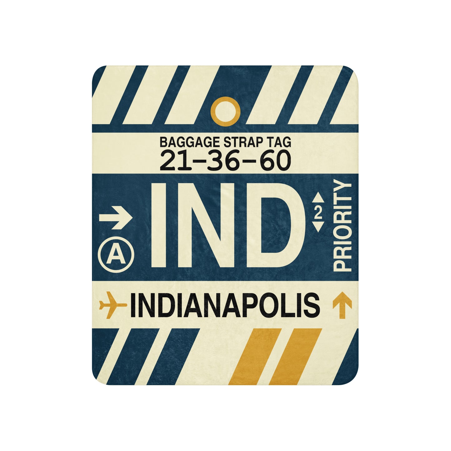 Travel Gift Sherpa Blanket • IND Indianapolis Souvenir • YHM Designs - Image 01