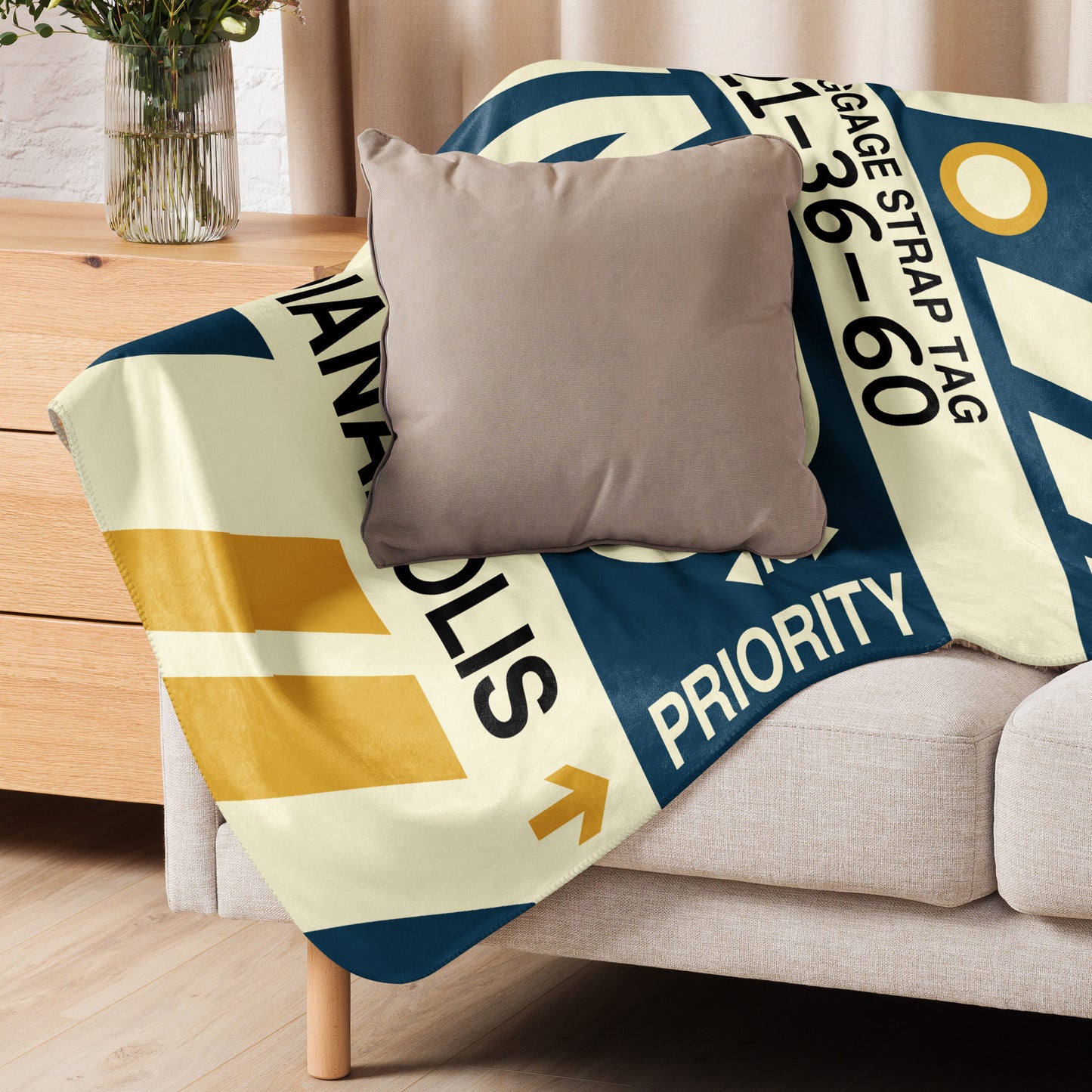 Travel Gift Sherpa Blanket • IND Indianapolis Souvenir • YHM Designs - Image 06