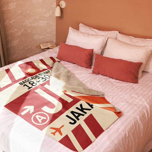 JKT Jakarta Sherpa Blanket • Jet Age Baggage Tag Design • YHM Designs - Image 02