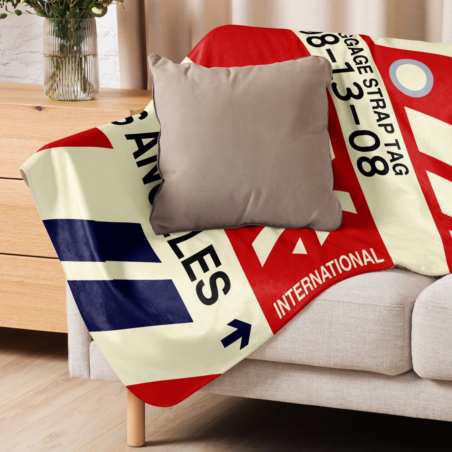 Travel Gift Sherpa Blanket • LAX Los Angeles • YHM Designs - Image 06