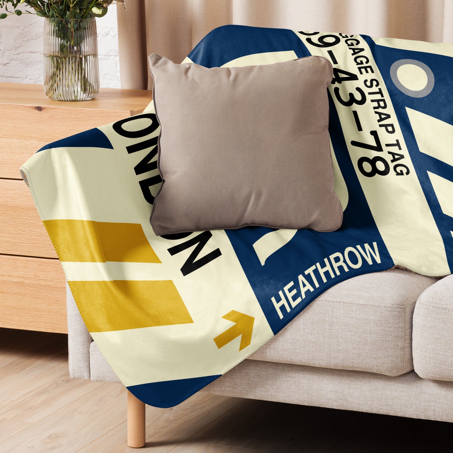 Travel Gift Sherpa Blanket • LHR London Souvenir • YHM Designs - Image 06