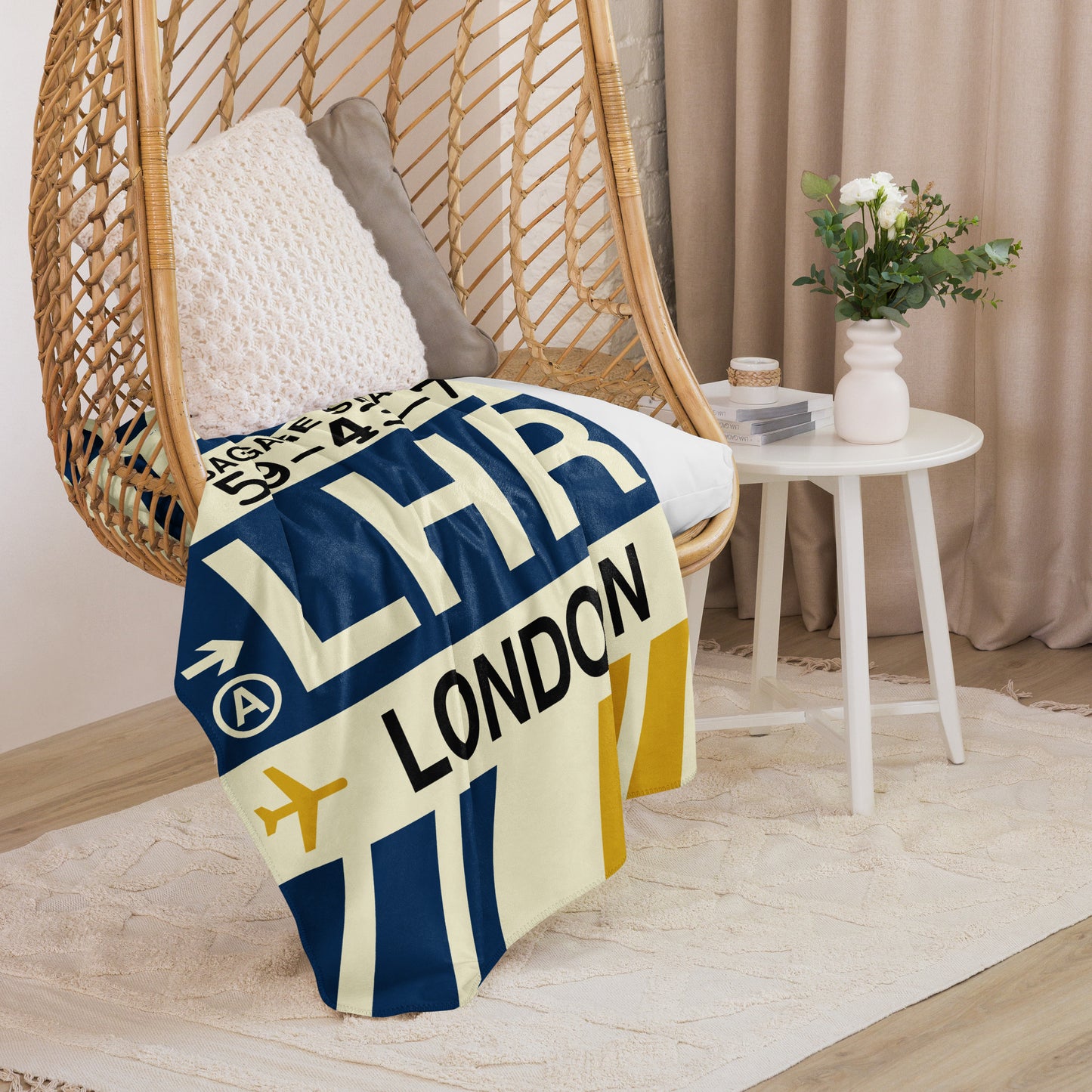 Travel Gift Sherpa Blanket • LHR London Souvenir • YHM Designs - Image 07